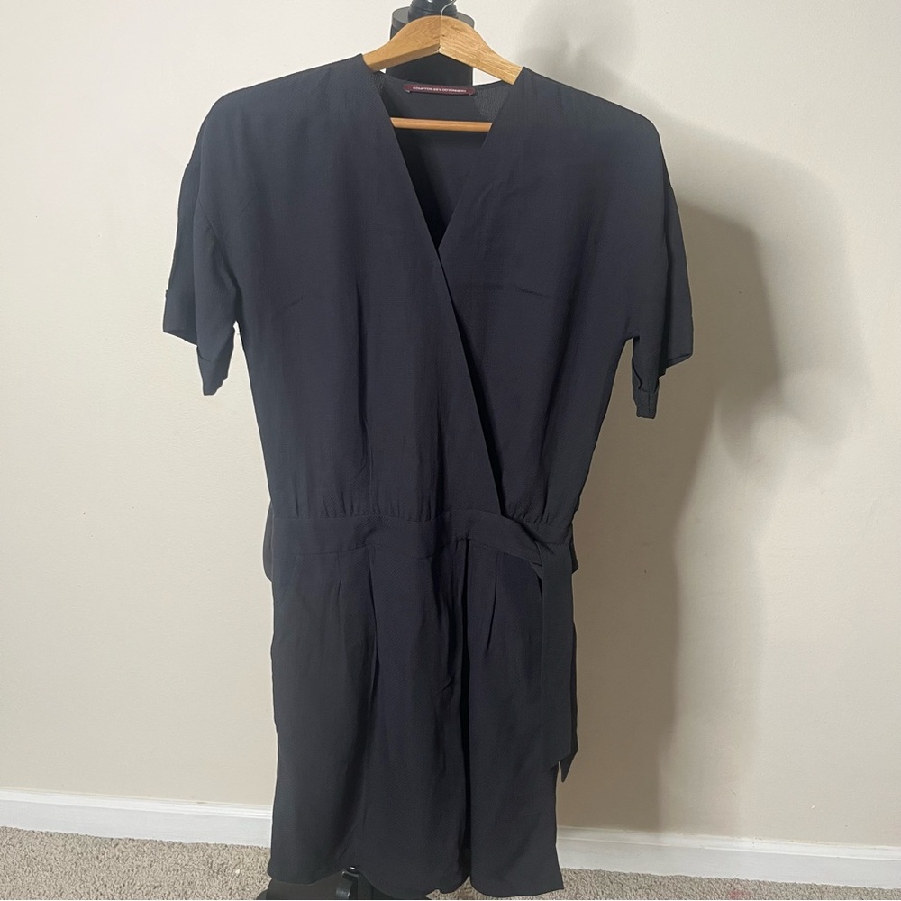 Comptoir Des Cotonniers Black V~Neck Wrap Side Tie Romper Jumpsuit Women’s‎ XXS